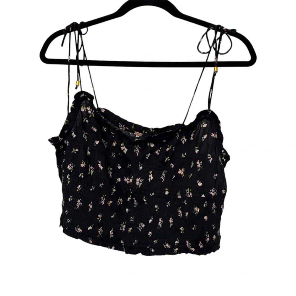 Free People Kaia Crop Top Floral Black‎